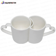 High Quanlity Bone China 11oz ceramic sublimation couple mug of white color